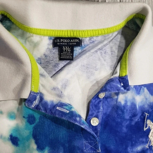 US Polo Assn Womans  Blue/Green/White Tie Die T-Shirt Dress XXL. - Picture 4 of 6